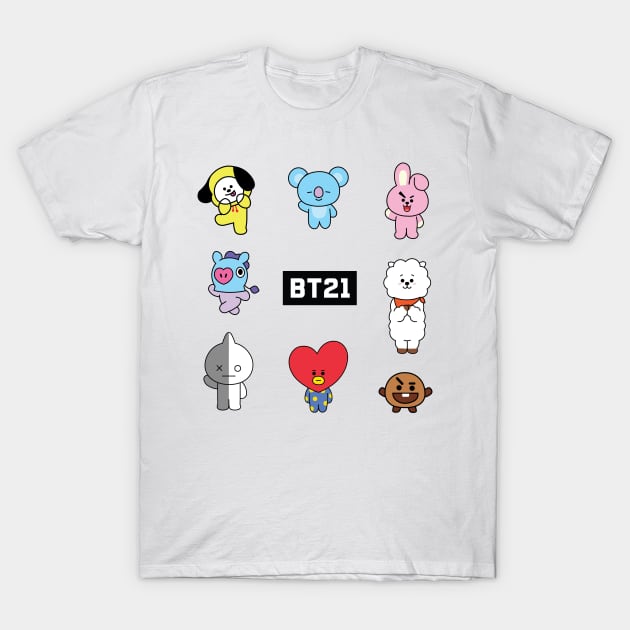 BT21 (all members) T-Shirt by luluartAneesha